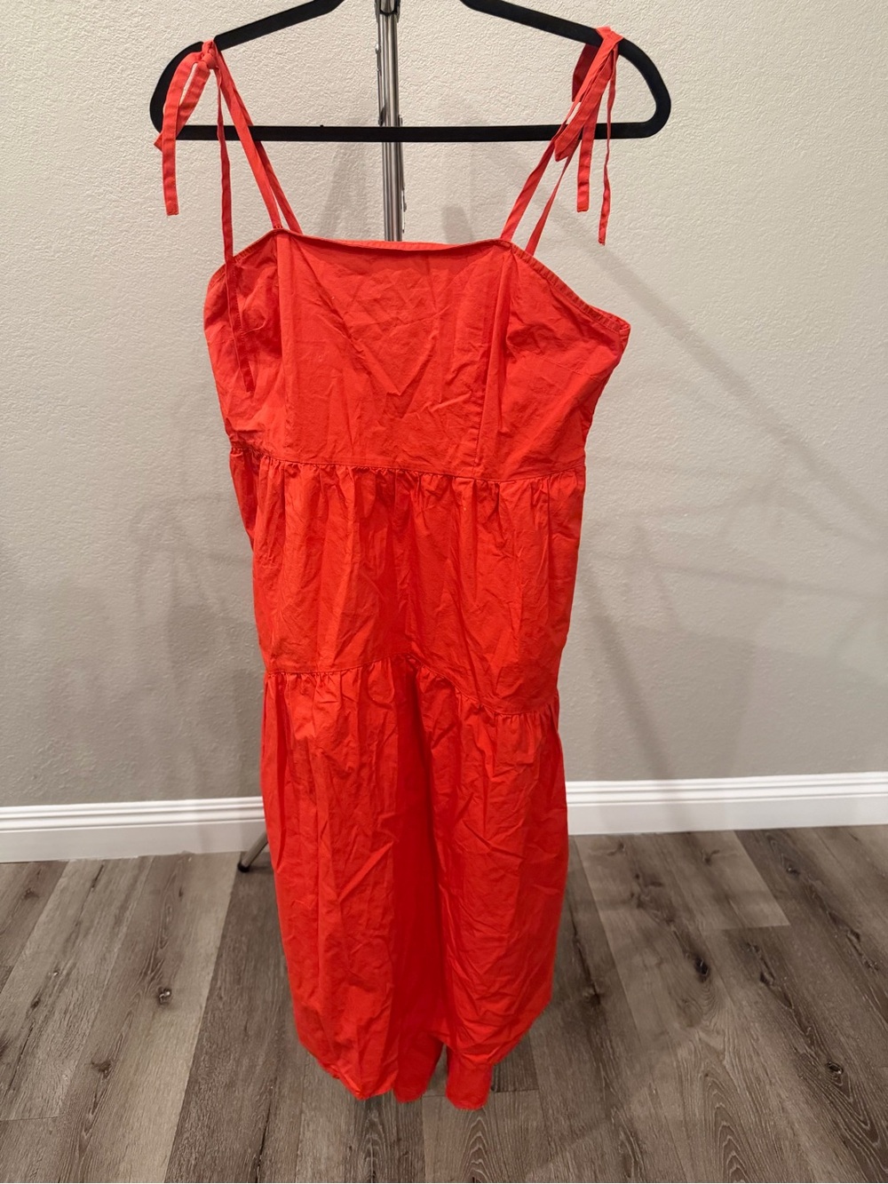 Who What Wear Bright Red Tie-Strap Sundress M